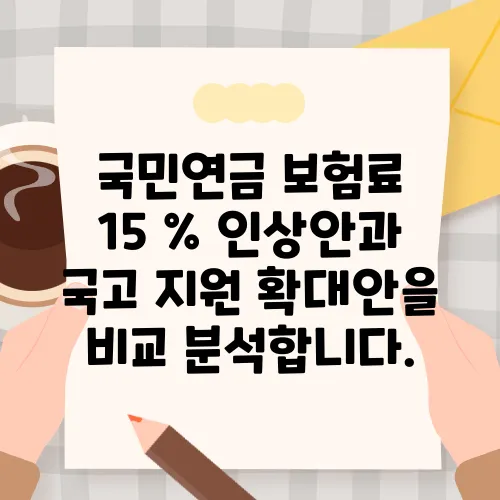 국민연금 보험료 15 % 인상안과 국고 지원 확대안을 비교 분석합니다.