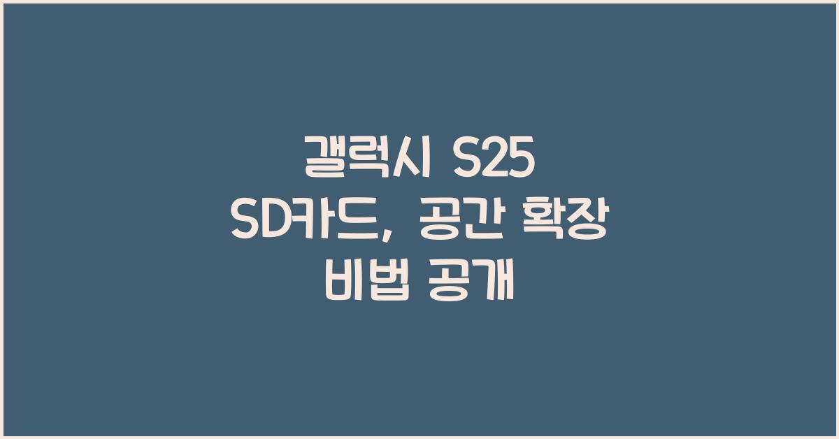 갤럭시 s25 sd카드