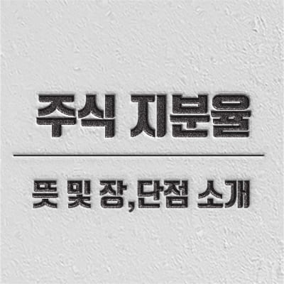 주식 지분율 뜻과 장단점 소개