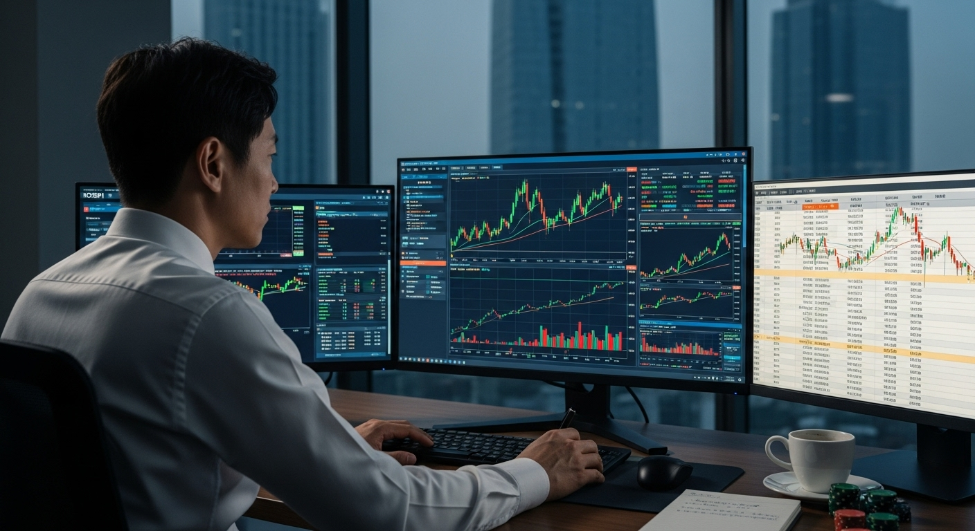 외국인 투자자의 수급 데이터를 분석하며 주식시장 전략을 세우는 투자자