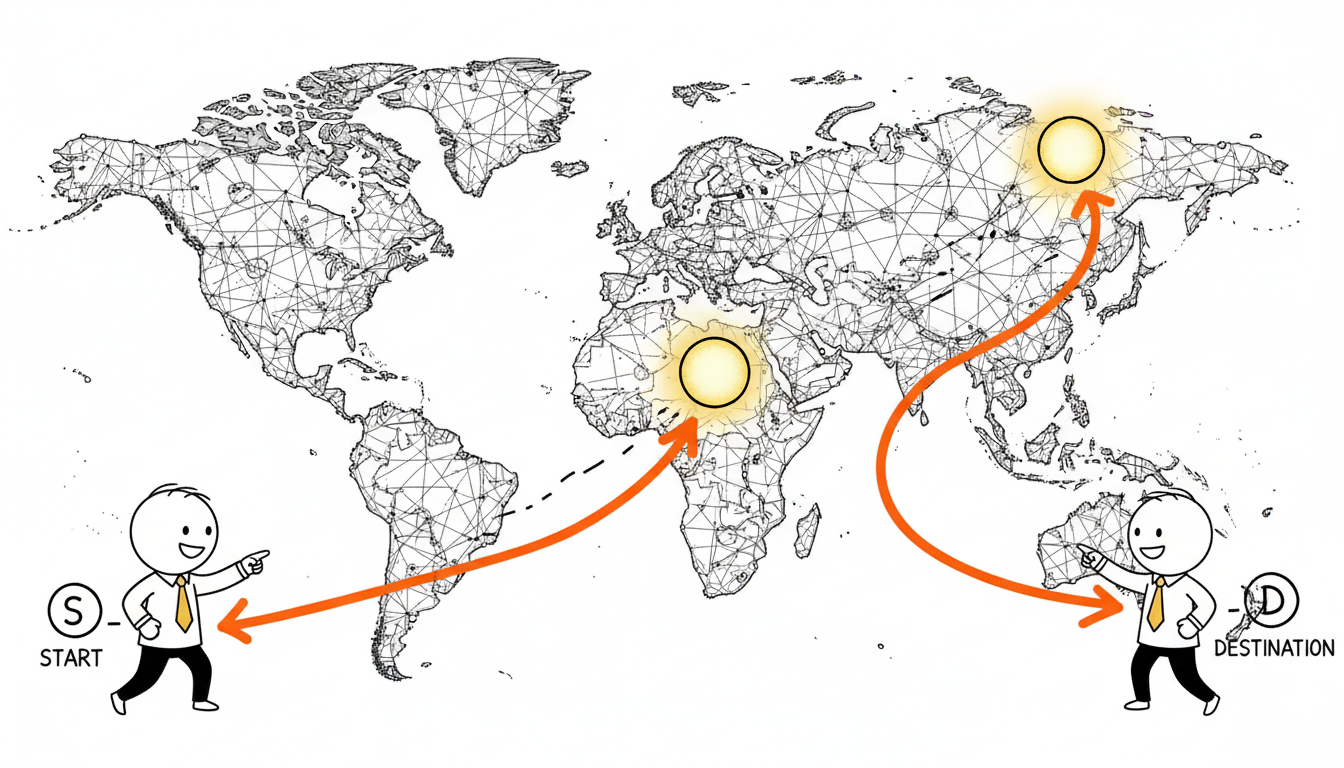 네트워크 데이터 패킷의 최적 경로 라우팅 원리