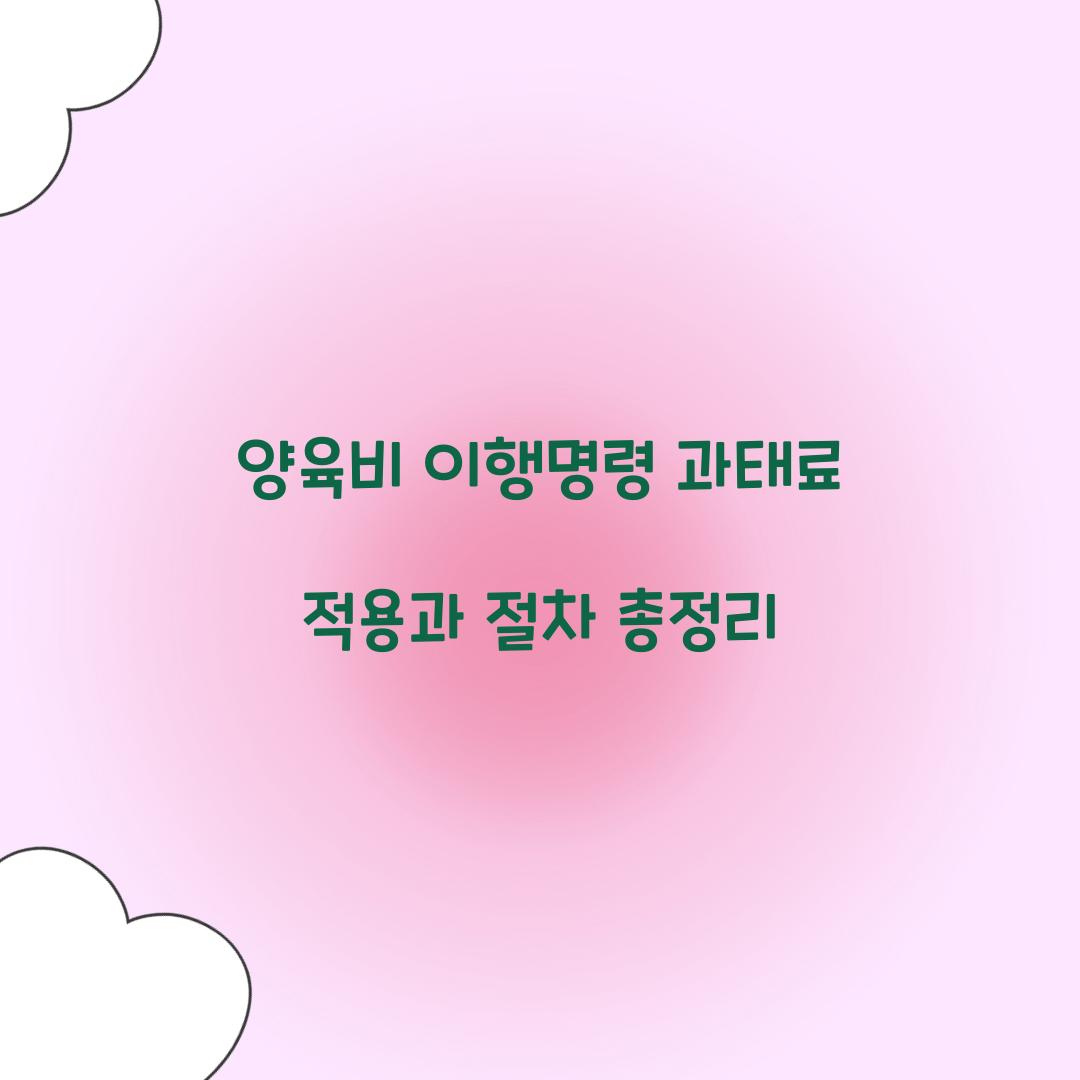 양육비 이행명령 과태료