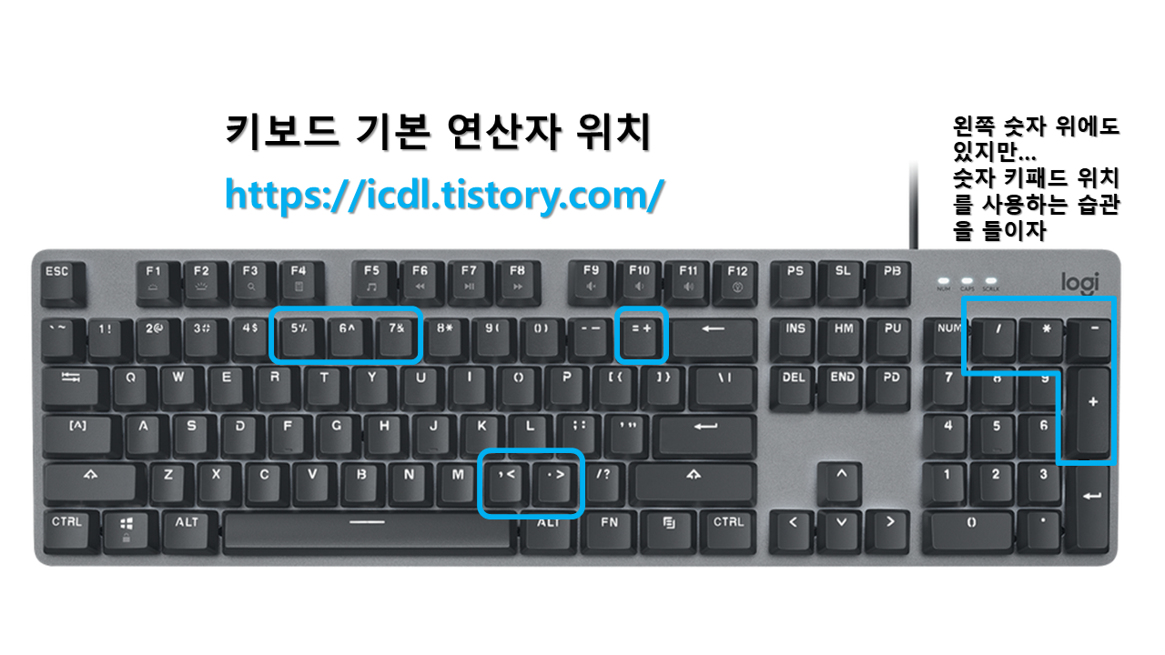 키보드에 있는 연산자 위치