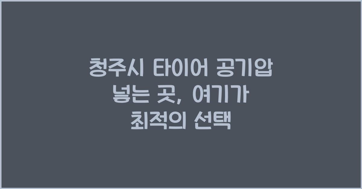 청주시 타이어 공기압 넣는 곳 