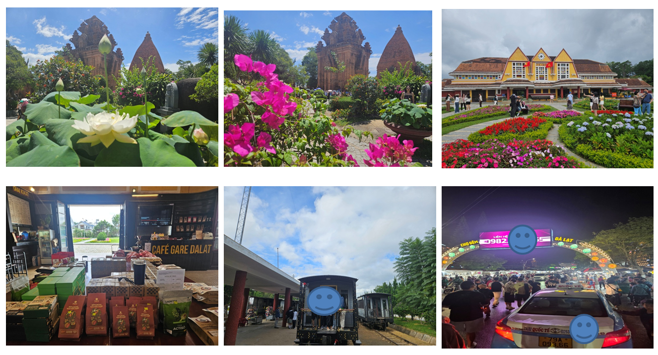 달랏야시장, 사원, 기차역