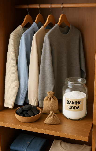 옷장 냄새 제거, 옷장 환기, 옷 냄새 없애는 법, 베이킹소다 탈취, 제습 옷장 관리