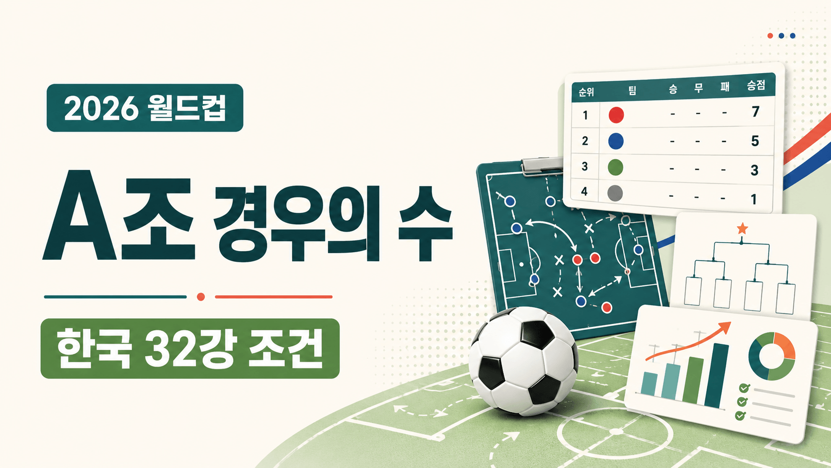 2026 월드컵 A조 한국 32강 진출 조건과 승점별 경우의 수