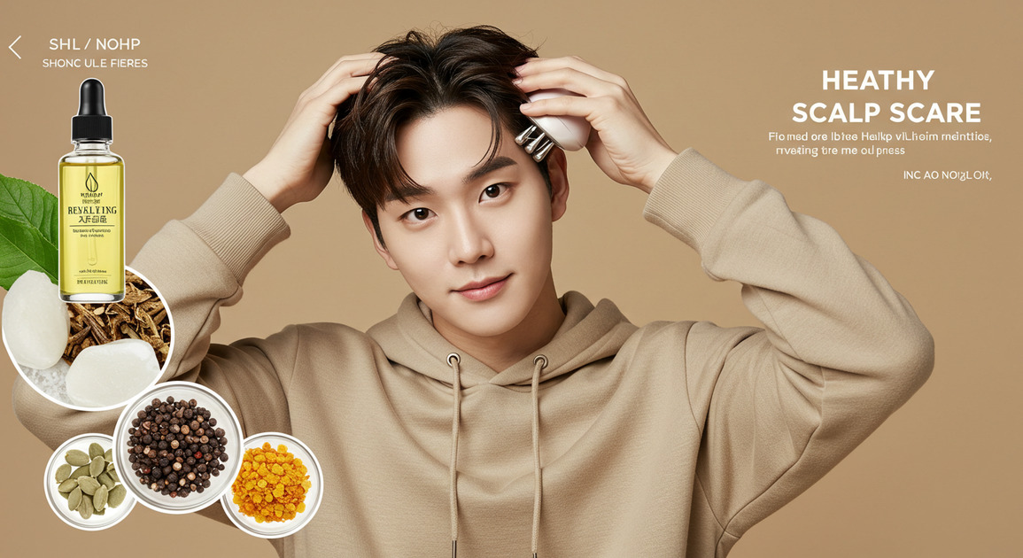 지루성 두피염 탈모 예방법보여주는 젋은 남성 이미지