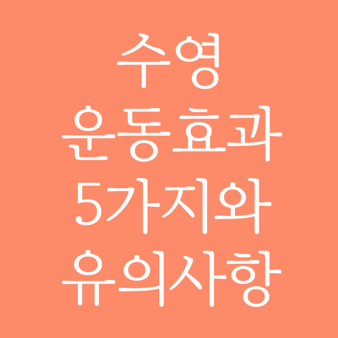 수영 운동효과 5가지와 유의사항 알아보기
