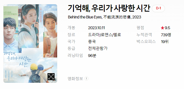 영화 개봉예정작 순위 2023년 10월 둘째주