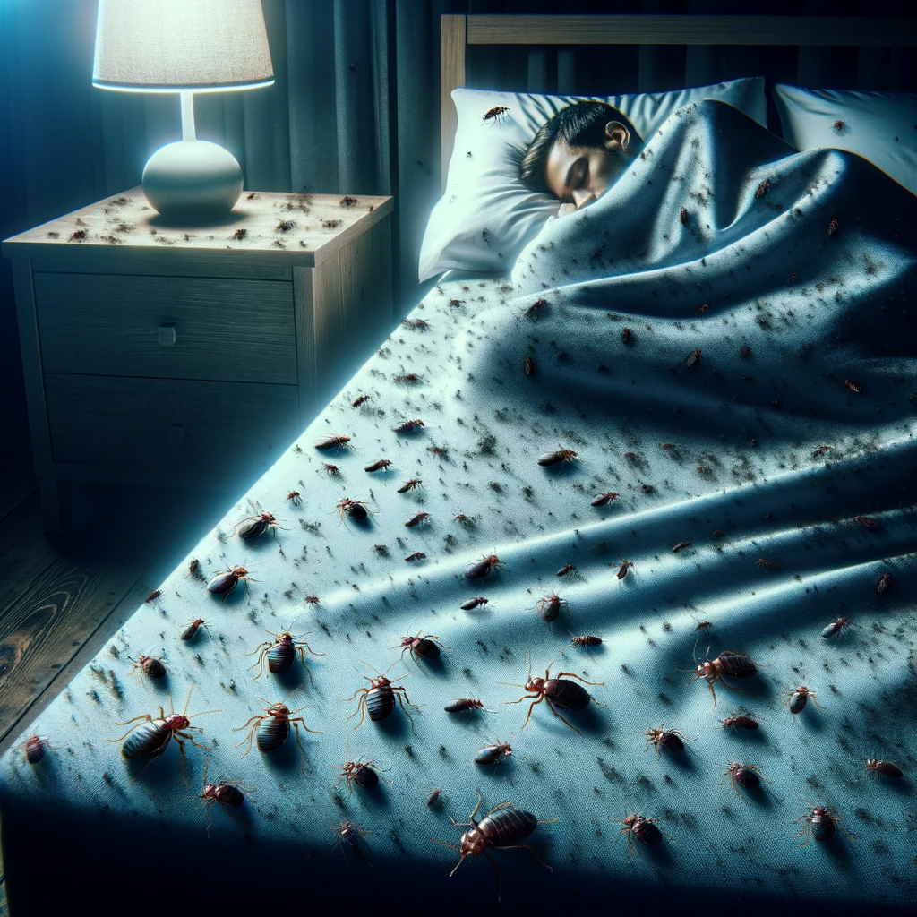 침대 남자 많은 빈대 이미지