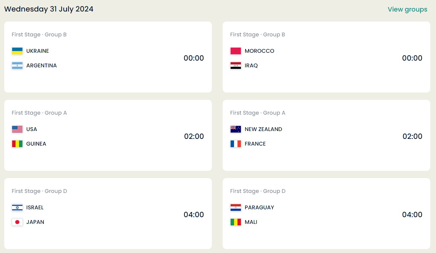 2024 파리올림픽 축구 경기 일정