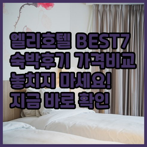 엘리 호텔 추천 베스트 7.. 숙박 