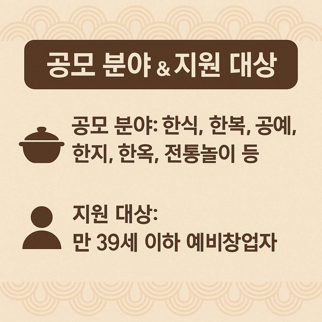 한식 창업 아이디어 공모전! 공모 분야