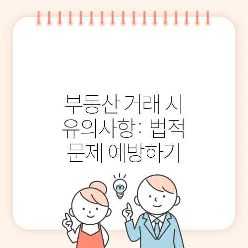 부동산 거래 시 유의사항: 법적 문제 예방하기