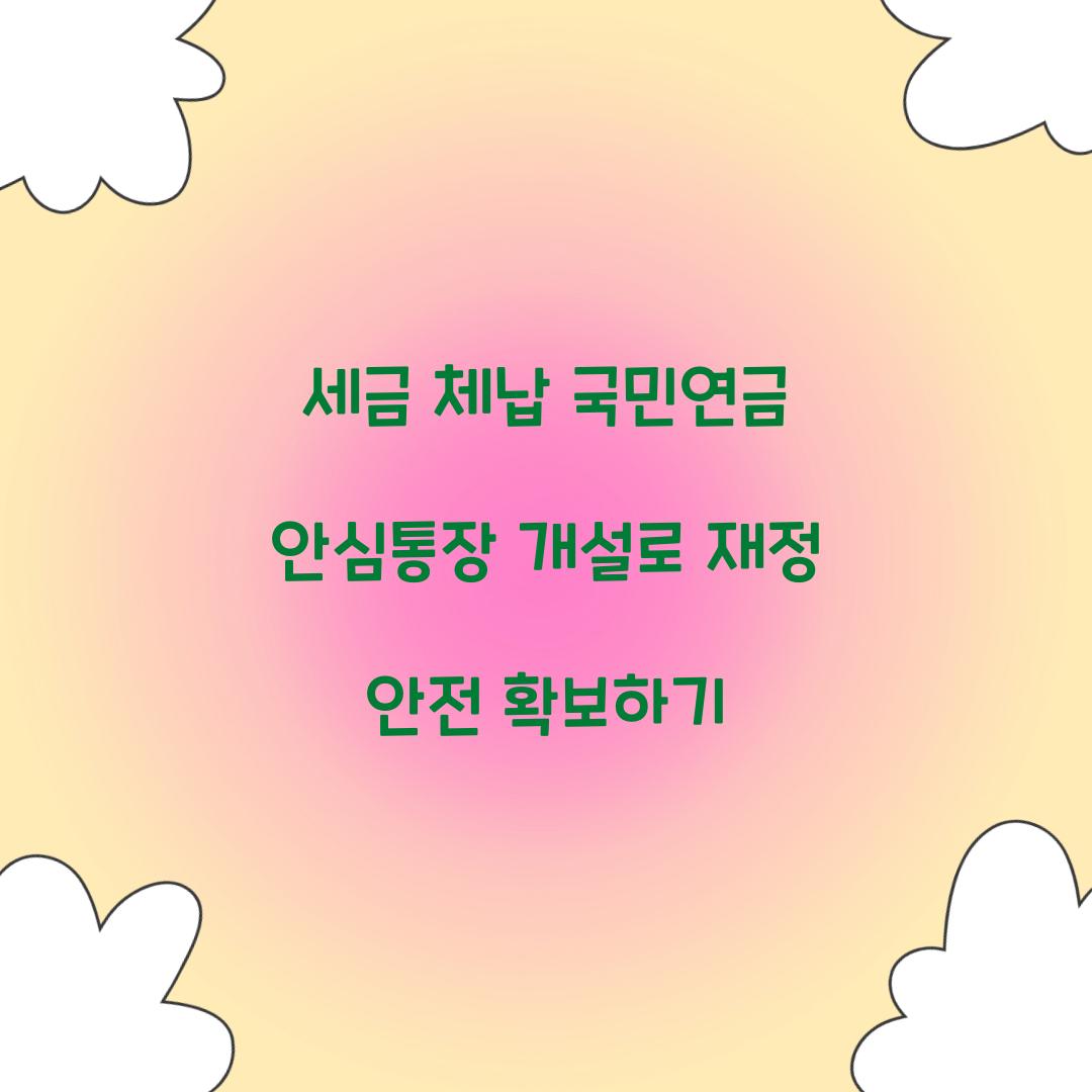 세금 체납 국민연금 안심통장