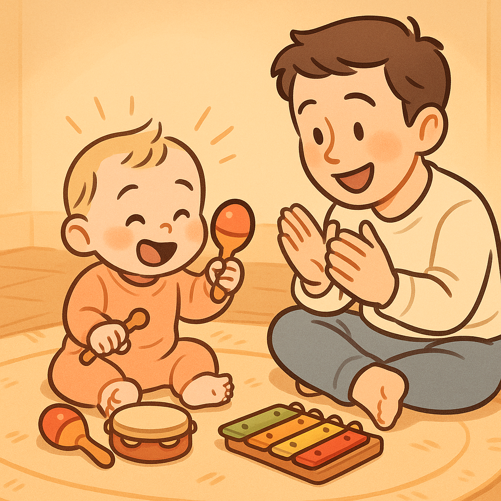 아기 첫 악기, 생후 7~9개월 리듬감 발달에 도움 되는 장난감