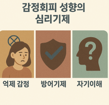 감정회피 성향의 심리기제 (억제 감정, 방어기제, 자기이해)