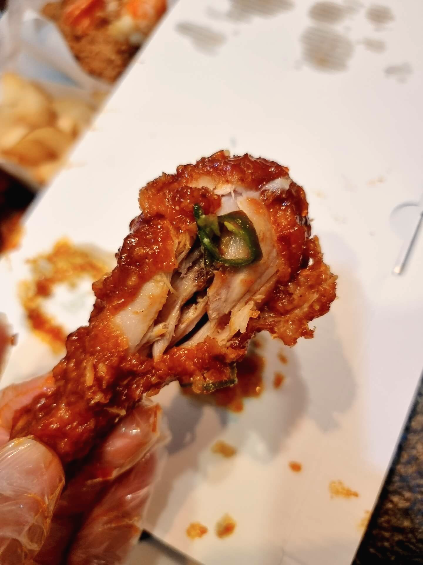 닭다리 위에 청양고추