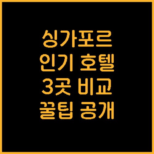 싱가포르 인기 호텔 추천 스위소텔, ..