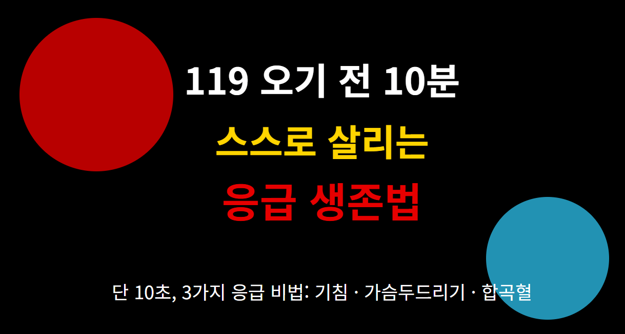 119 오기 전 10분, 스스로 살리는 응급 생존법