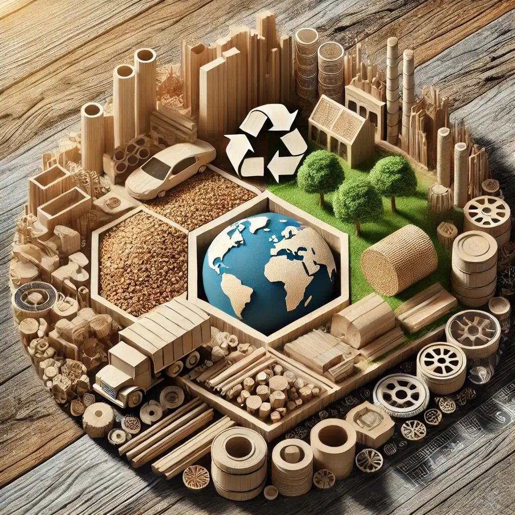 목자재를 이용해서 작은 마을의 모습을 그린 이미지