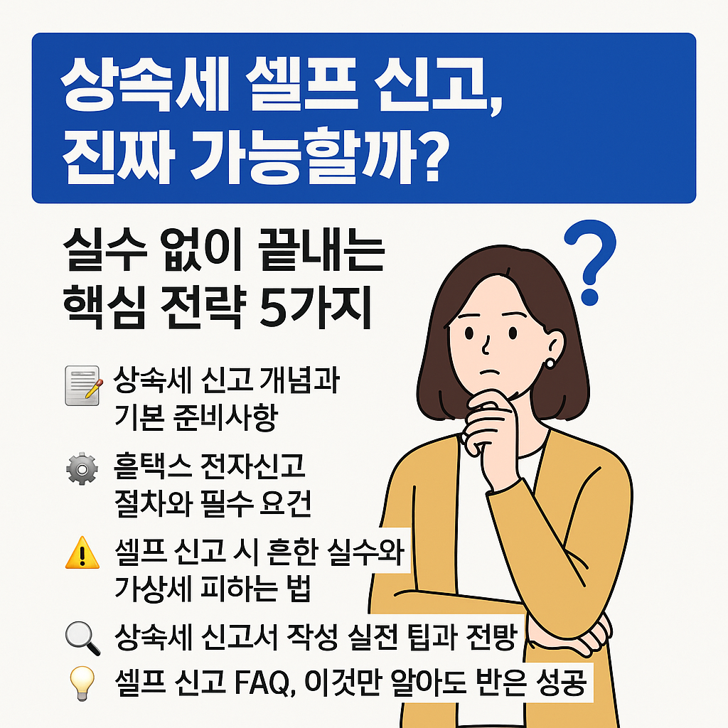 상속세 셀프 신고, 진짜 가능할까 실수 없이 끝내는 핵심 전략 5가지
