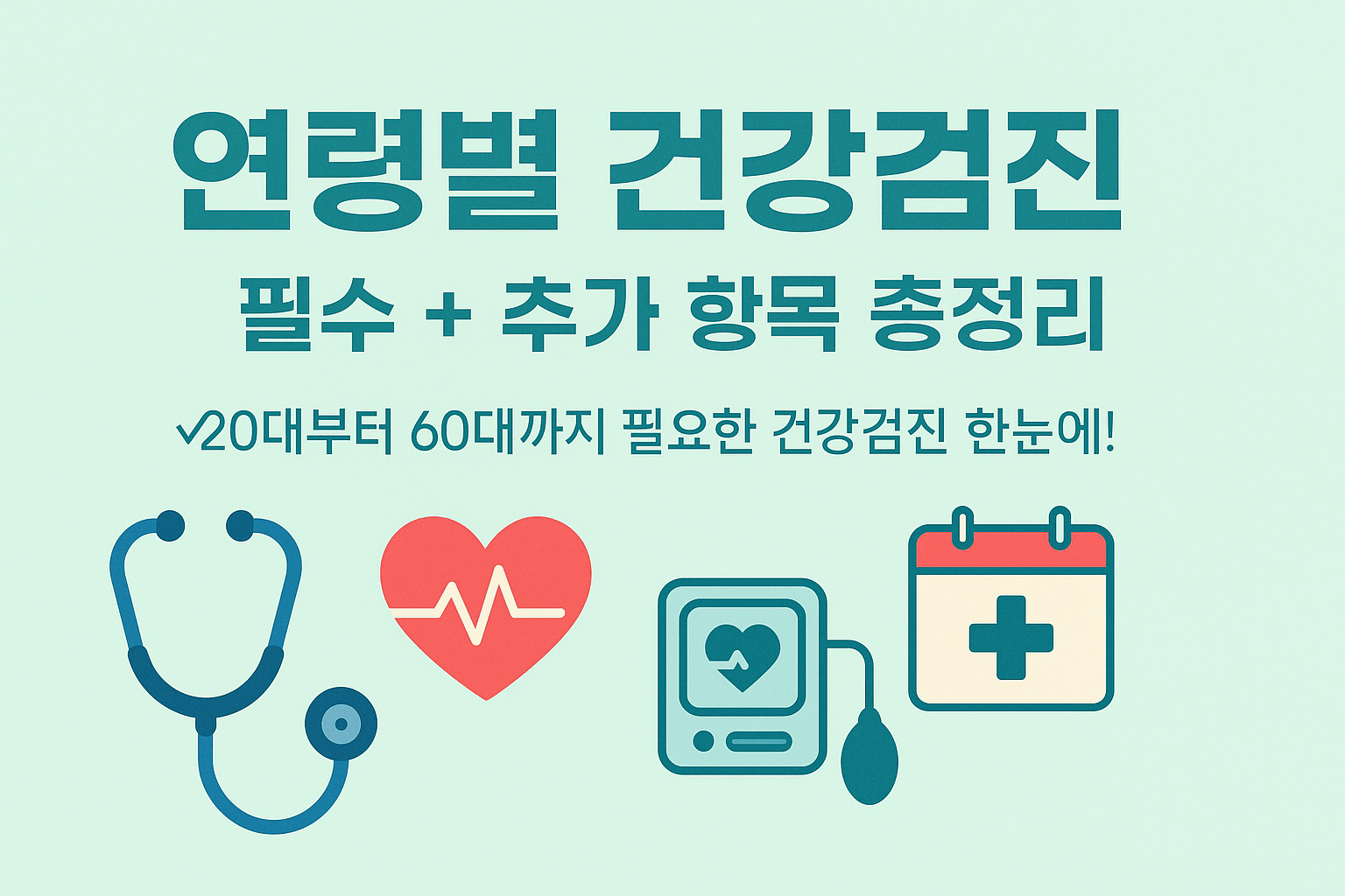 연령별 건강검진 필수 항목 총정리｜20대부터 60대까지 필요한 검사 한눈에