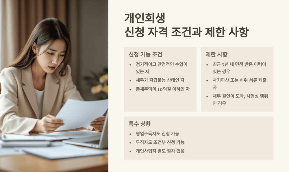 개인회생 신청 자격 조건과 제한 사항