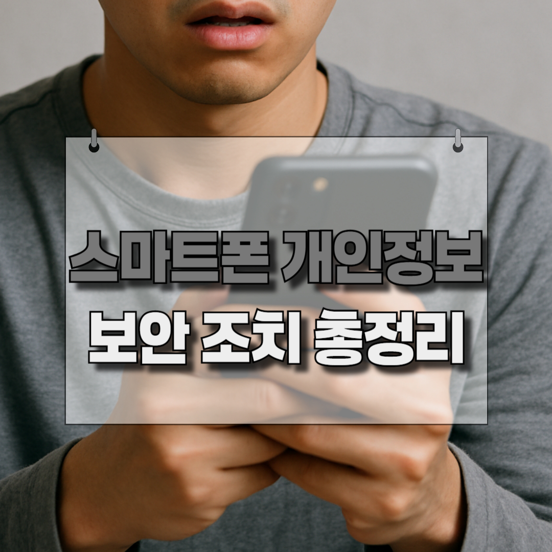 스마트폰 개인정보 보안 조치 총정리 제목이 나와있는 썸네일 이미지