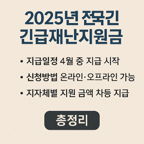 2025 긴급재난지원금 지급요약 이미지