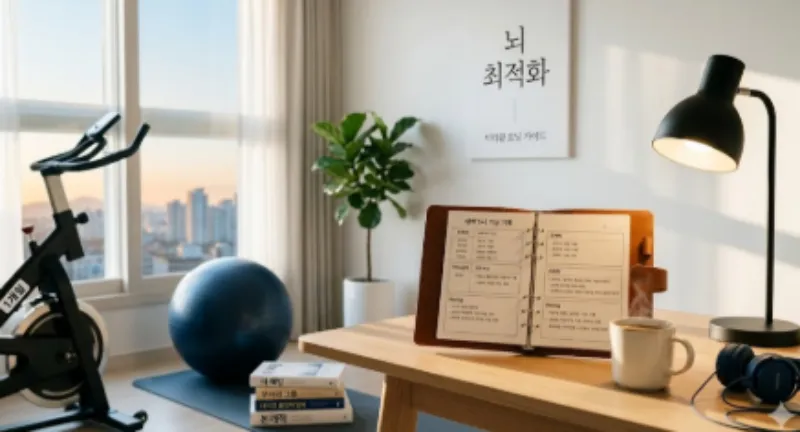 새벽녘 스탠드 불빛 아래 펼쳐진 바인더와 커피 한 잔 사진 (A photo of a binder and a cup of coffee under a stand light at dawn)