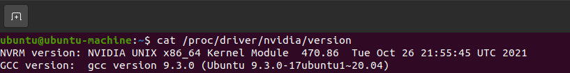 cat /proc/driver/nvidia/version