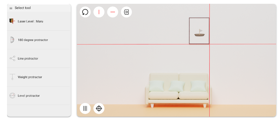 레이저 레벨, 각도기