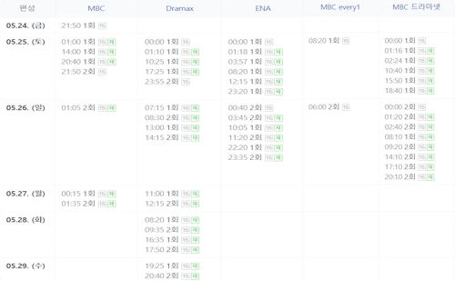 드라마 우리 집 재방송 편성표