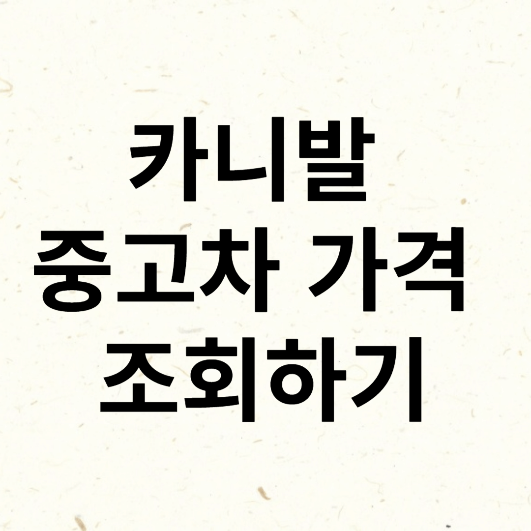카니발 중고 가격 조회하기