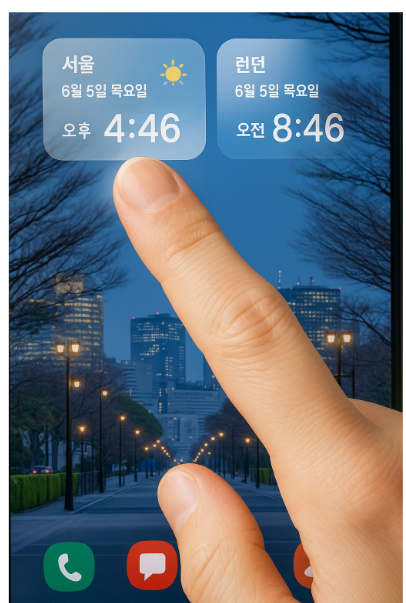 갤럭시 삼성 휴대폰 듀얼 시계 설정하는 법 (세계 시간 동시 표시)