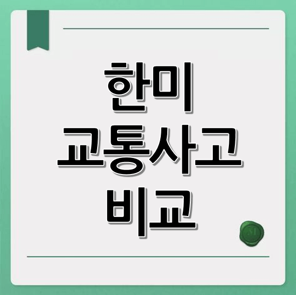 한미 교통사고 비교 (사망률, 사고 유형, 정책)