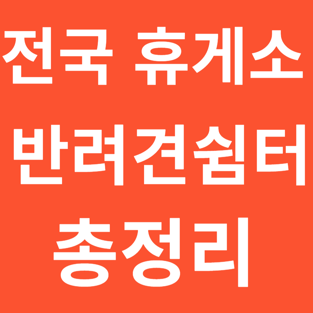 전국 휴게소 강아지 쉼터 총정리