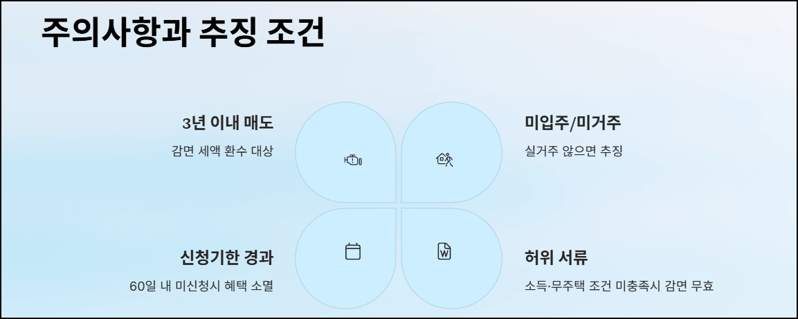 주의사항과 추징 조건