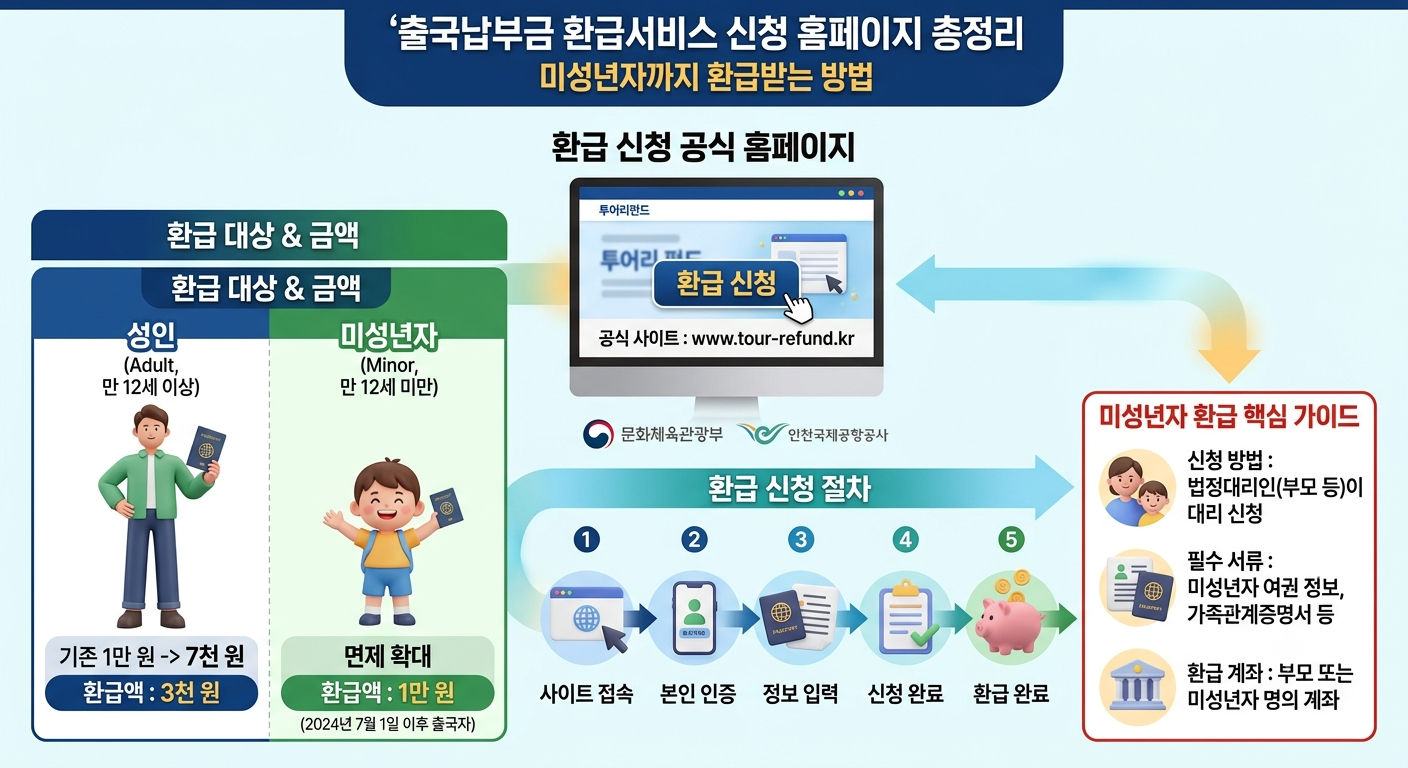 출국납부금 환급서비스 신청 홈페이지｜미성년자도 환급 가능? 신청방법 총정리