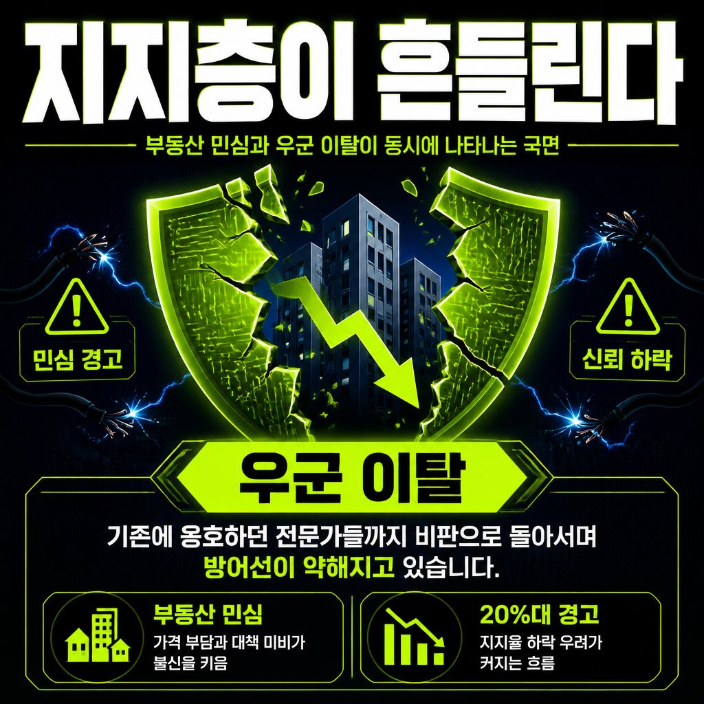 지지층이 흔들린다