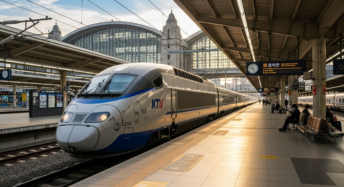 광화문 인근 역사에서 출발 준비 중인 SRT열차