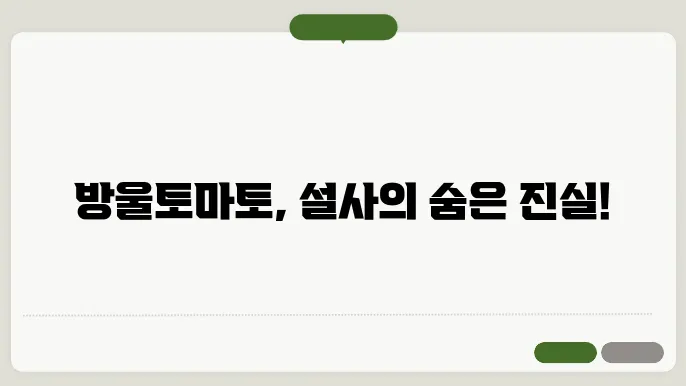 방울토마토 설사