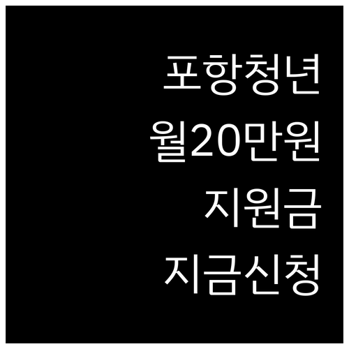포항 청년월세 월 20만원 지원 자격..