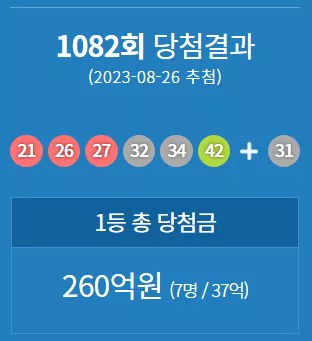 로또 당첨결과 이미지
