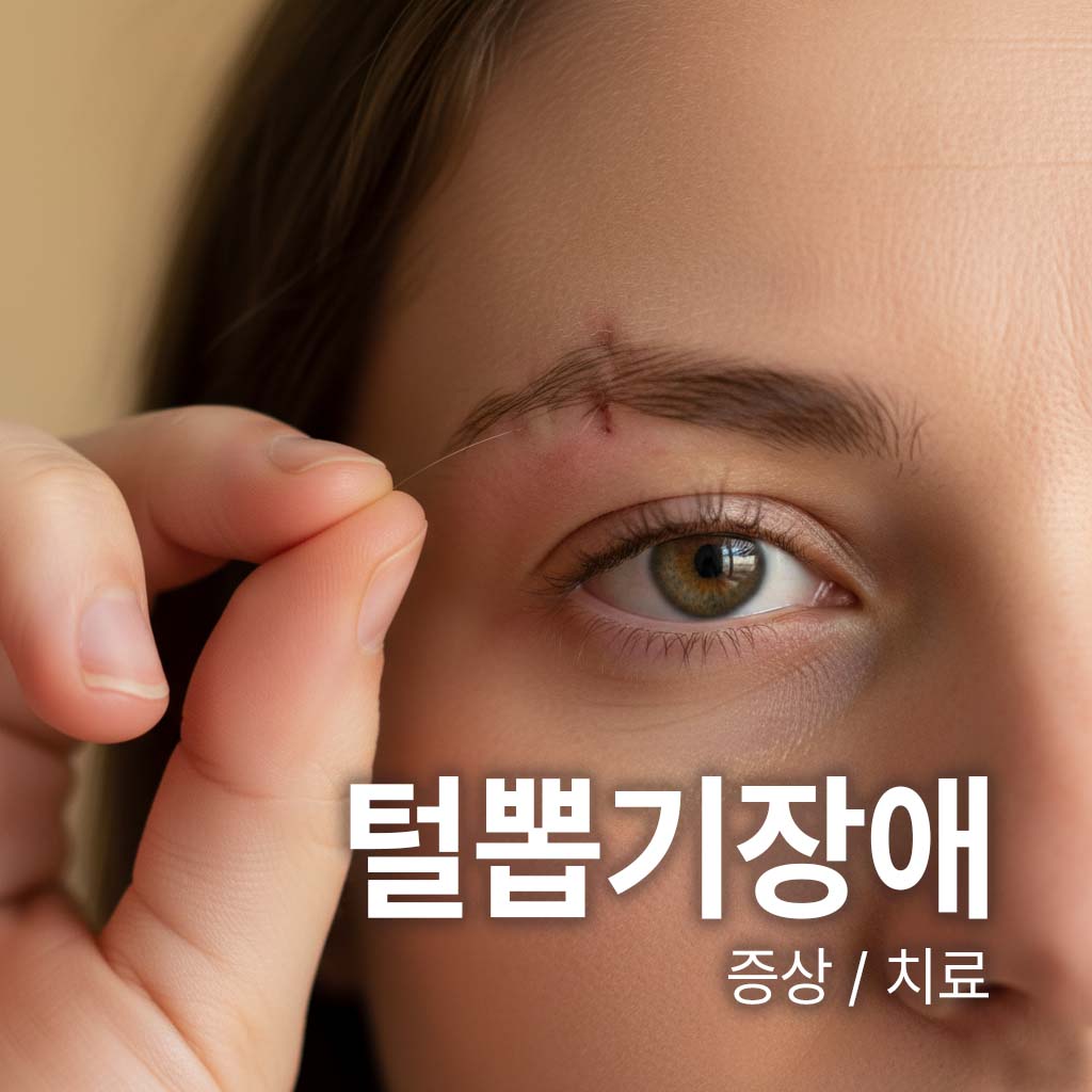 털뽑기 장애 환자가 눈썹을 뽑고 있다