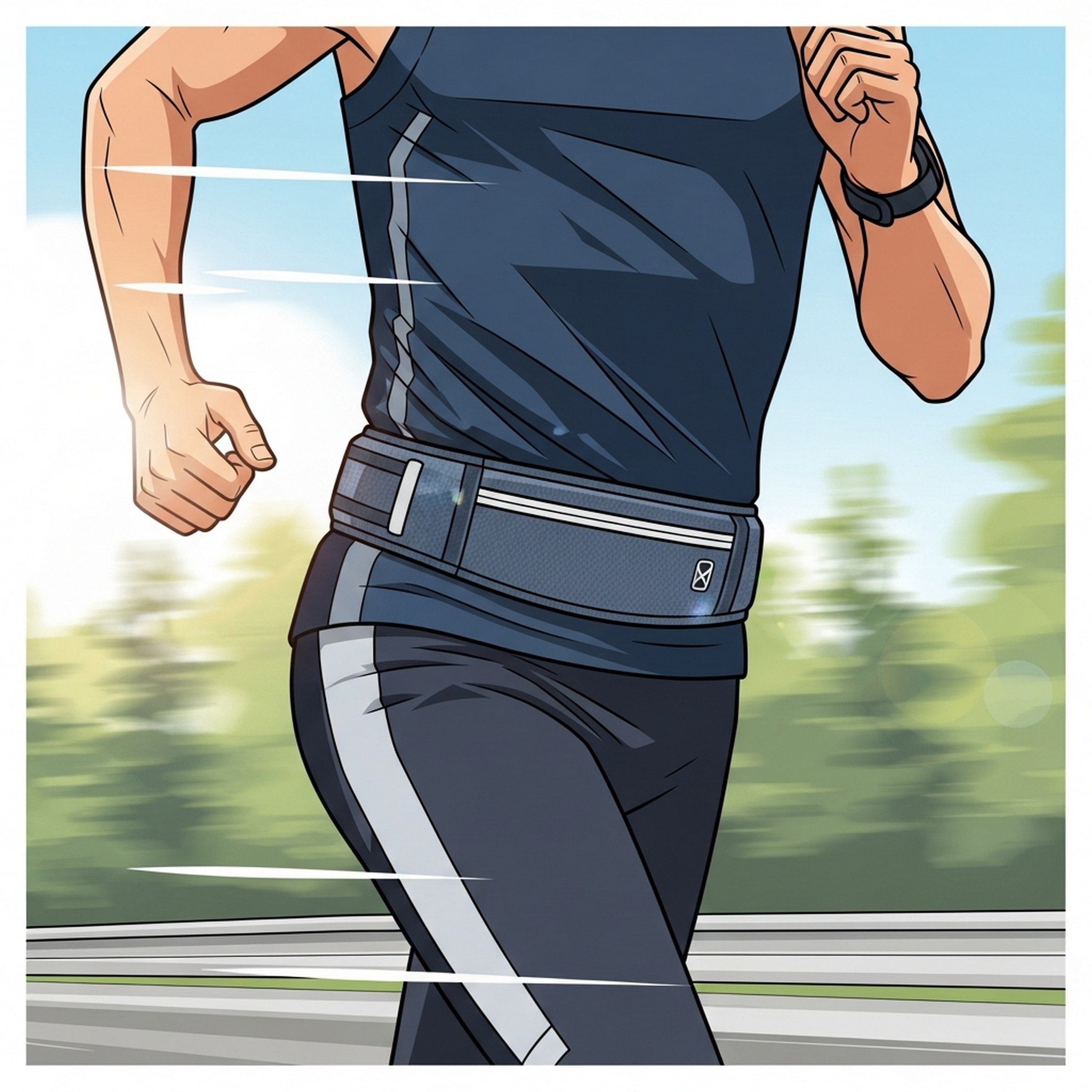 러닝 벨트 착용 장면