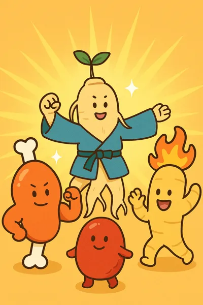 황기와 궁합 음식 캐릭터컷