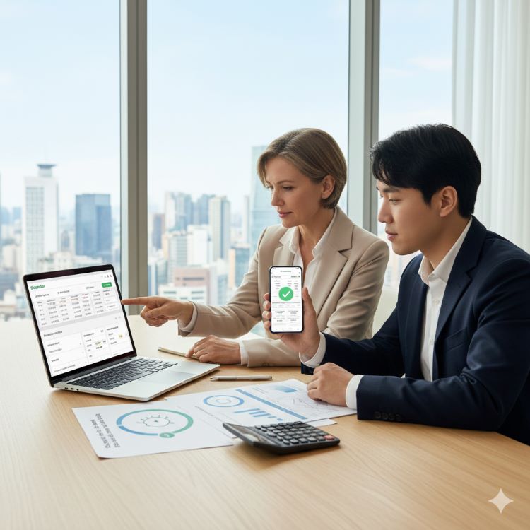 직장인·투자자가 홈택스 모바일·PC에서 양도소득세 셀프 계산기·비과세 신고, 연금계좌 공제혜택, 중과유예 타이밍을 동시에 체크하는 장면